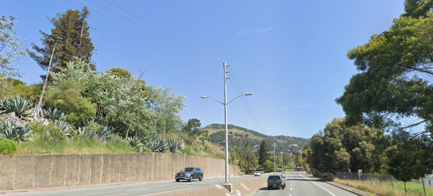 section of Pt San Pedro Rd point of view traveling eastbound