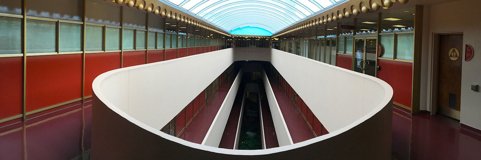 Civic Center Hallway looking down toward Library