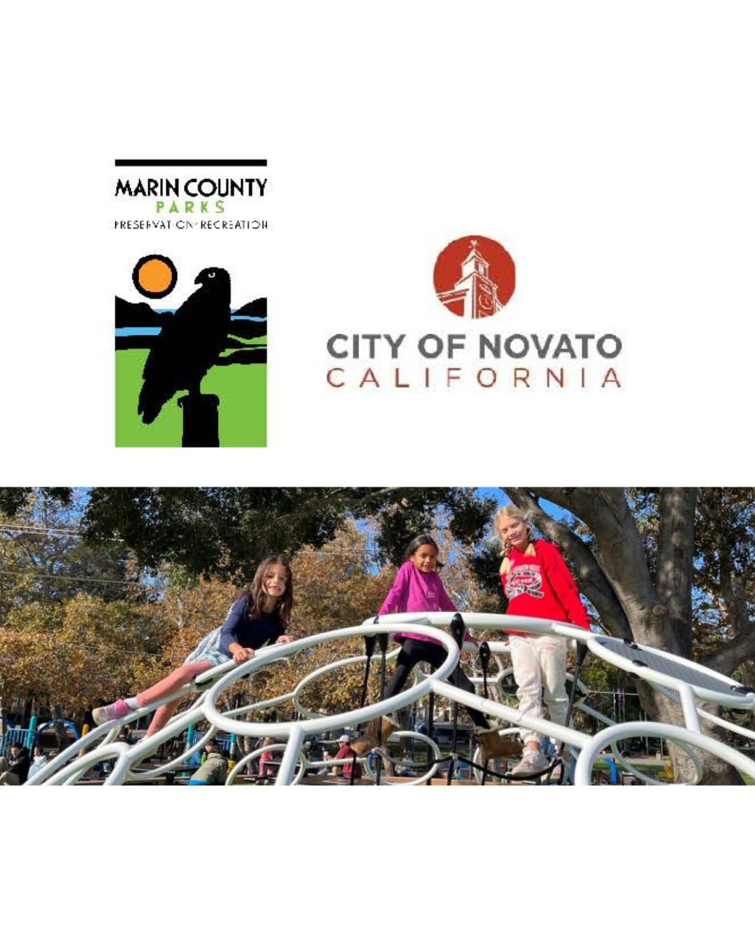Park with Children and City of Novato and Marin County Parks Logo