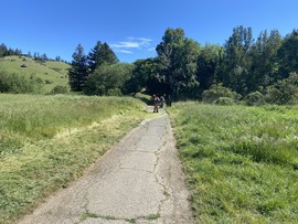 Marin County Park Rangers mowing the San Geronimo Commons land