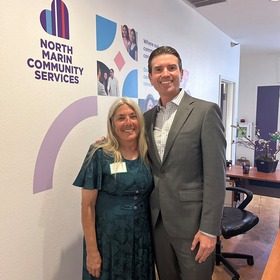 With Diane Ascher, Heart of Community Awardee, at the North Marin Community Services Hope in Bloom event.