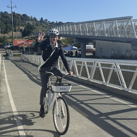 Eric Lucan riding a bike
