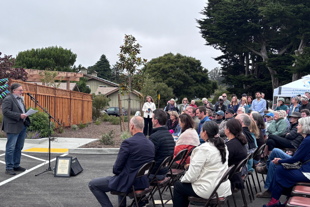 Supervisor Rodoni speaking to a group of people