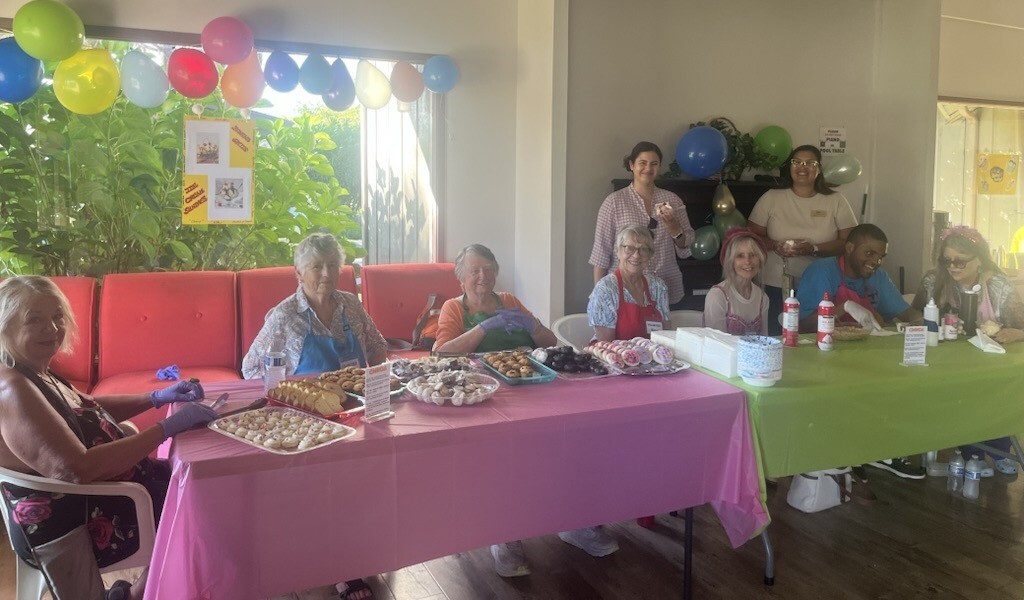 National Night Out at Contempo group photo with ice cream toppings