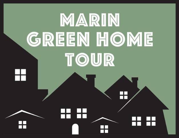 Marin Green Home Tour Logo with Black Home and Green Background