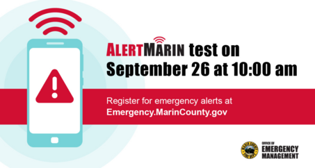 AlertMarin Test Notification Poster: September 26 at 10AM
