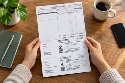 Image of County of Marin Property Tax Bill - it has a new look from previous years