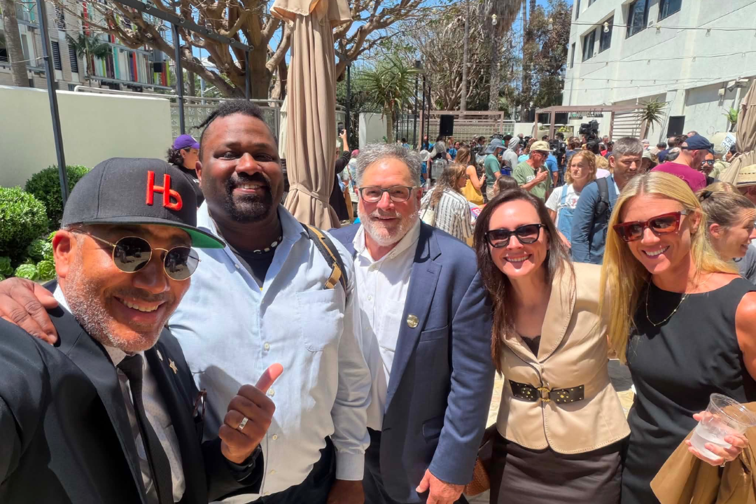 Supervisor Dennis Rodoni and Supervisor Justin Cummings and staff at outside event 