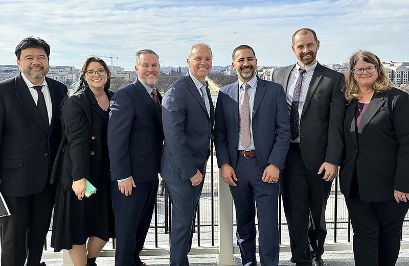 Brad Poiriez, fourth from left, joins several other air district officials for an advocacy trip to Washington, D.C. in February 2023.