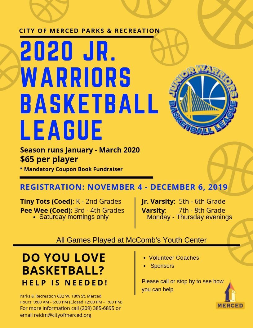 Jr. Warriors Youth Basketball Flyer