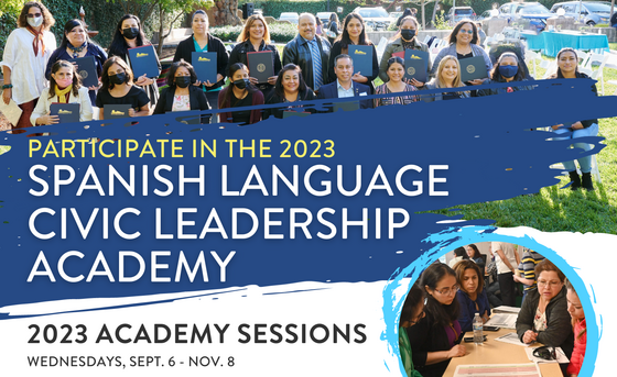 Top portion of Spanish Language Civic Academy Flyer