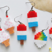 Perler bead earrings