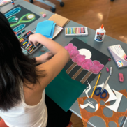 Teen doing an art project.