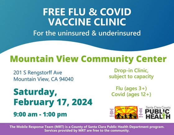 Flu and Covid Clinic Flyer with date and time