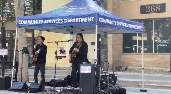 Image of Two Members of Mr. Jones and Me Playing Live Music