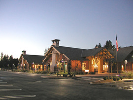 senior center at dusk