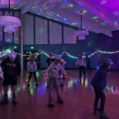 Teens roller skating