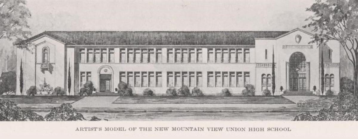 Artist's model of the new Mountain View Union High School from 1923
