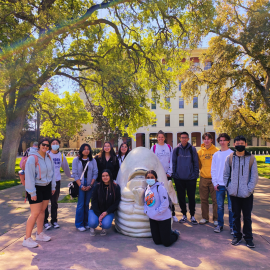 Group of teens at a local college.