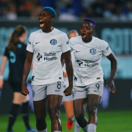 Bay FC women's soccer players.