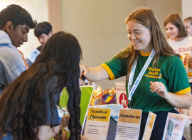 Teens at a resource fair.