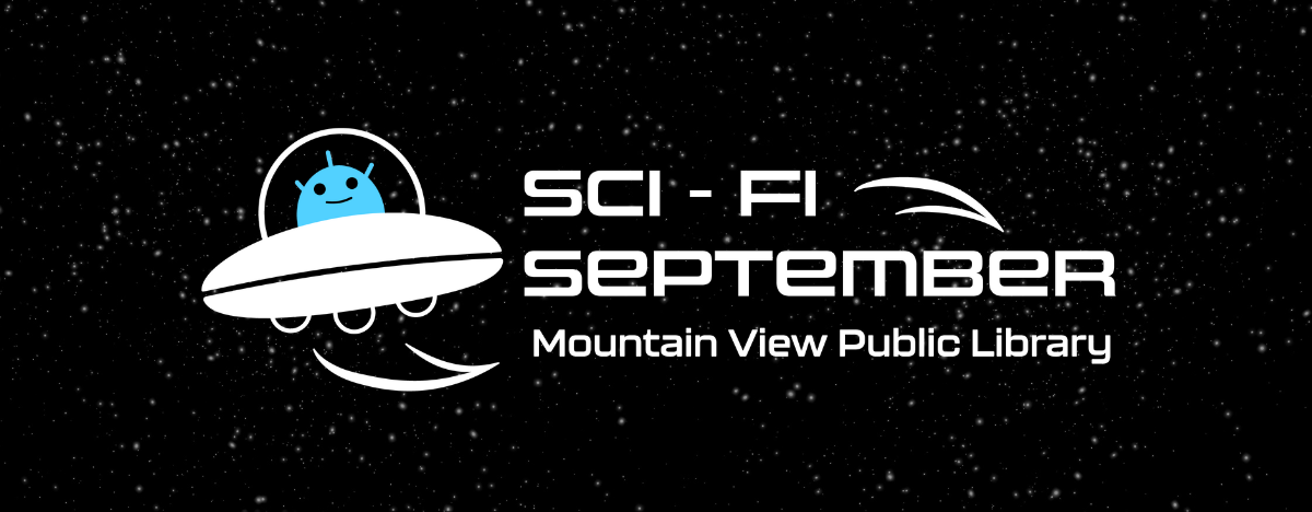 Sci-Fi September logo on top of a starry background