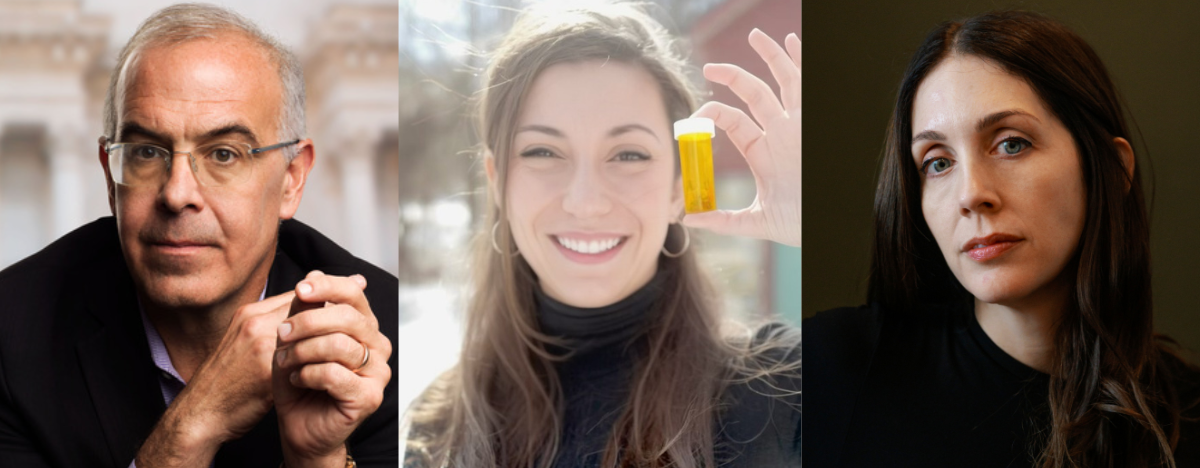 Headshots of the three authors featured in this month's Online Author Series