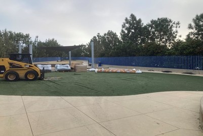 Image of construction taking place at the dog park