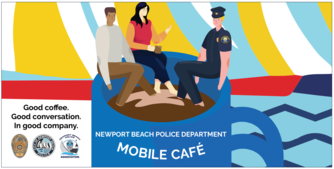 Police graphic advertising the mobile cafe