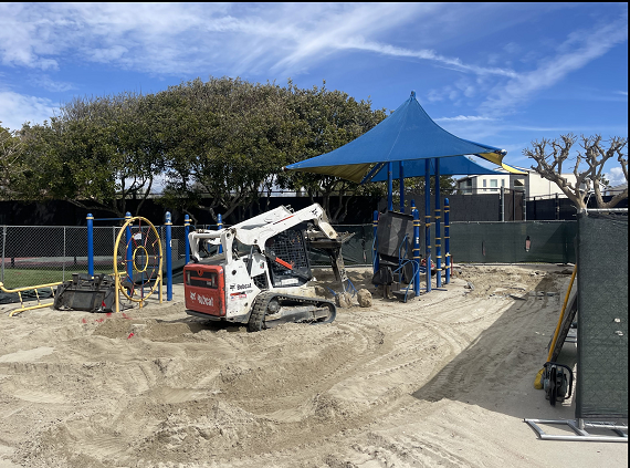 Photo of renovation work being done at a playground