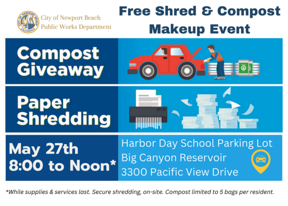 Photo of event flyer advertising the compost giveaway and shredding event
