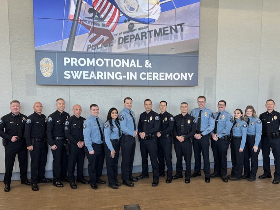 Photo of Police department staff receiving promotions