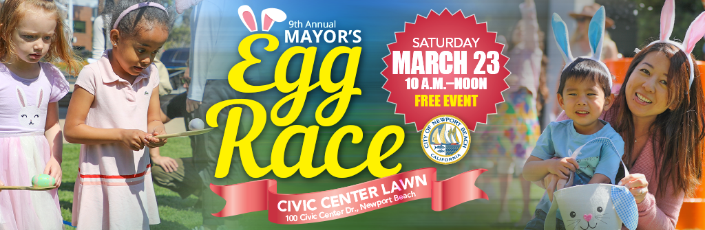 Photo of flyer with all the info for Mayor's egg race