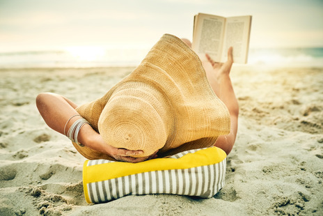 Image of Reading Book at the beach