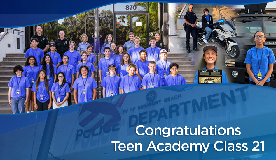 Image of Newport Beach Police Department Teen Academy Class 21 