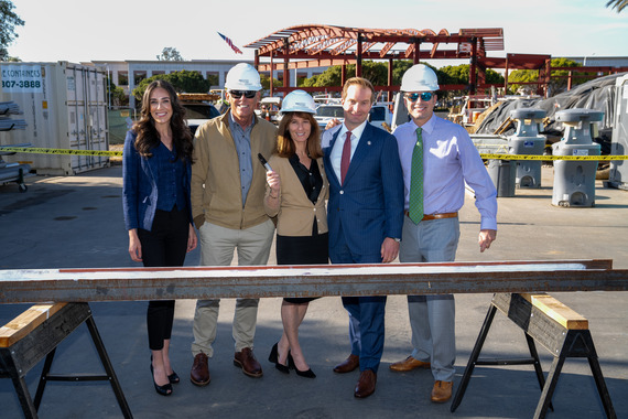 City Council members at beam signing