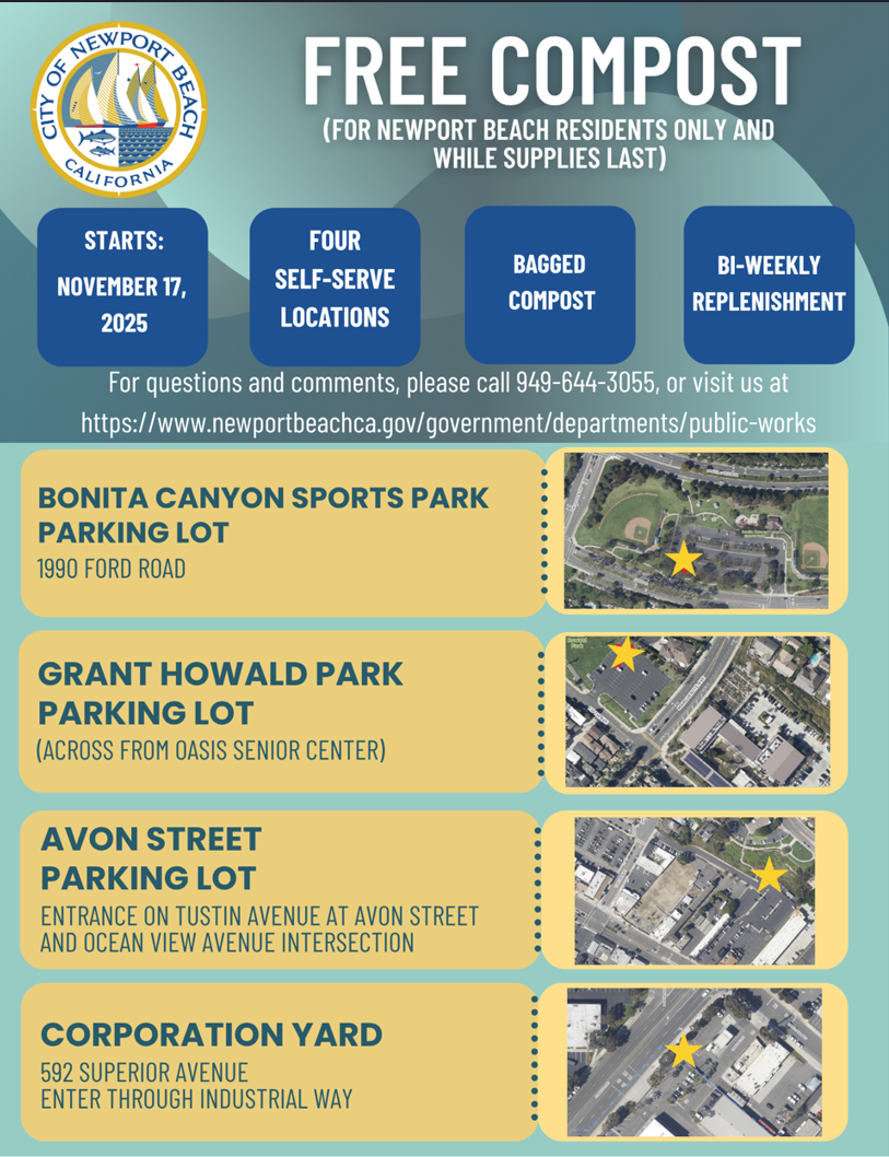 compost flier advertising locations of free mulch pickup