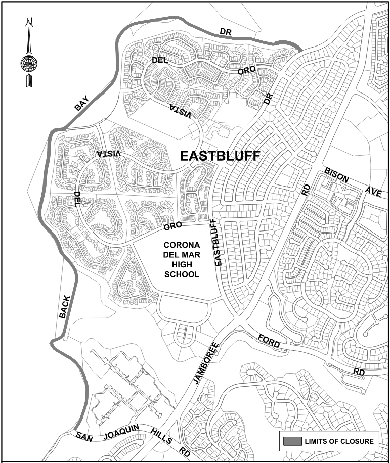 image of map showing closure