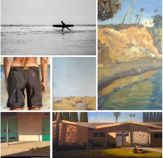 collage showcasing Artists Aaron Bernard, Sangeetha Gopalakrishnan, Alex Selkowitz, Alex Selkowitz, Heidi Dobrott, Julie Schneidewind (center).
