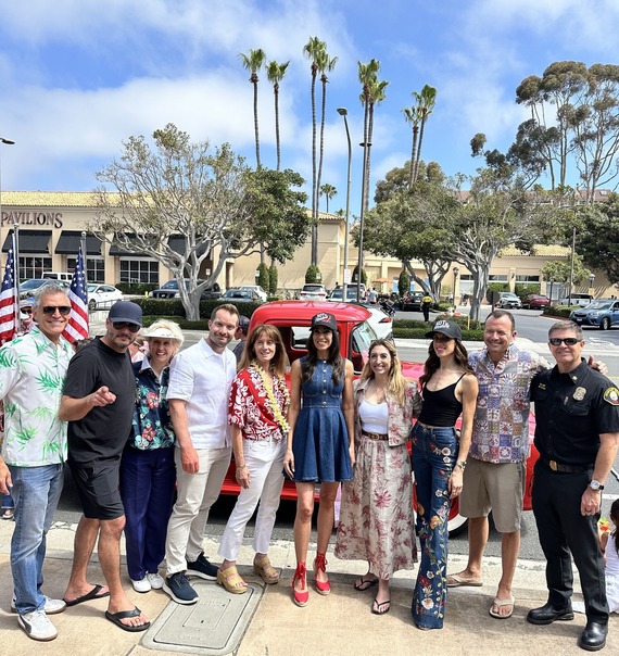 City Council with Diane Dixon, Utilities Director Mark Vukojevic and Fire Chief Jeff Boyles getting ready for the Balboa Island Parade