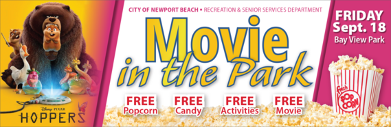 Graphic for Movie in the park at bay view park on friday september 18 featuring the movie Hoppers
