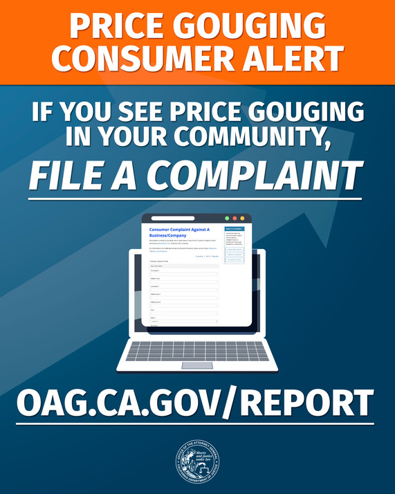 If you see price gouging, file a complaint 