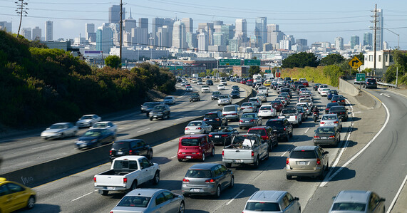 Cars in Traffic in San Francisco