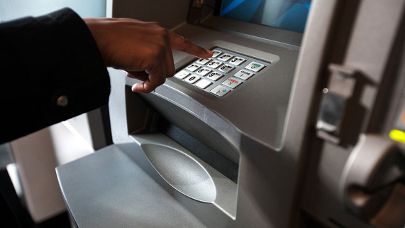 Person at ATM