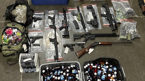 Picture of guns and drugs