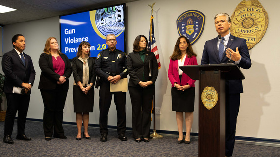 Picture of AG Bonta at San Diego press conference