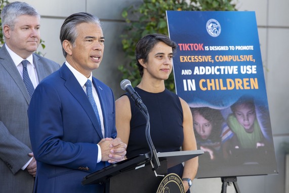 Image of Attorney General Bonta announcing lawsuit against TikTok.
