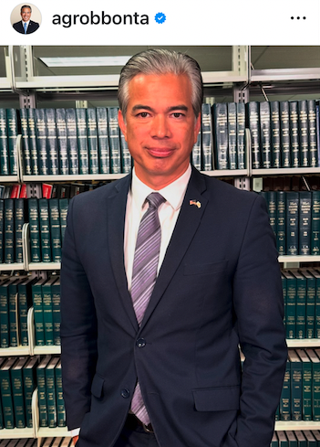 Picture of AG Bonta wearing purple