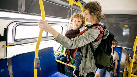 Family on bus