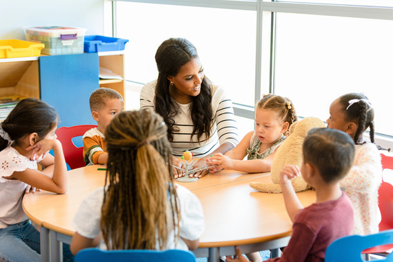 Kids at school table